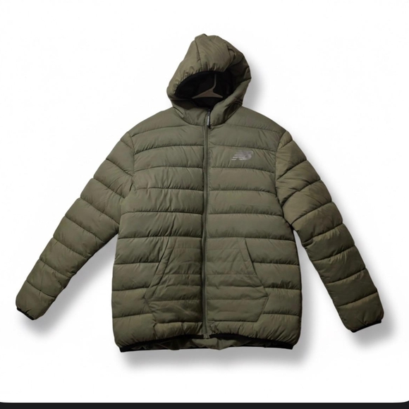 New Balance Other - New Balance Hooded Puffer Tech Jacket in olive green For Men